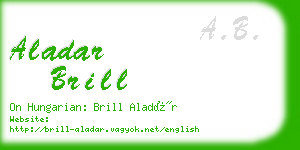 aladar brill business card